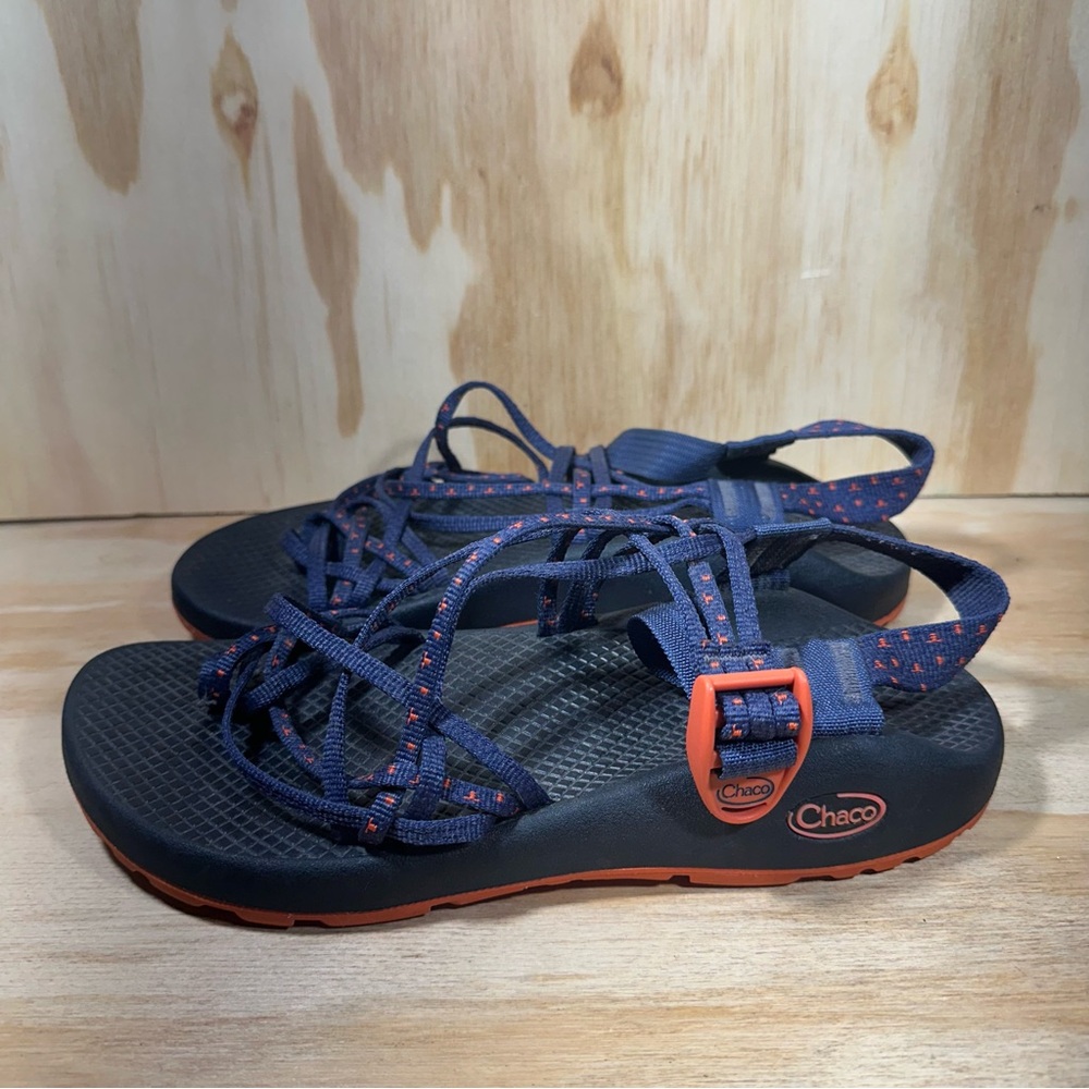 Chaco Women's Navy and Orange Strappy Sport Sandals
